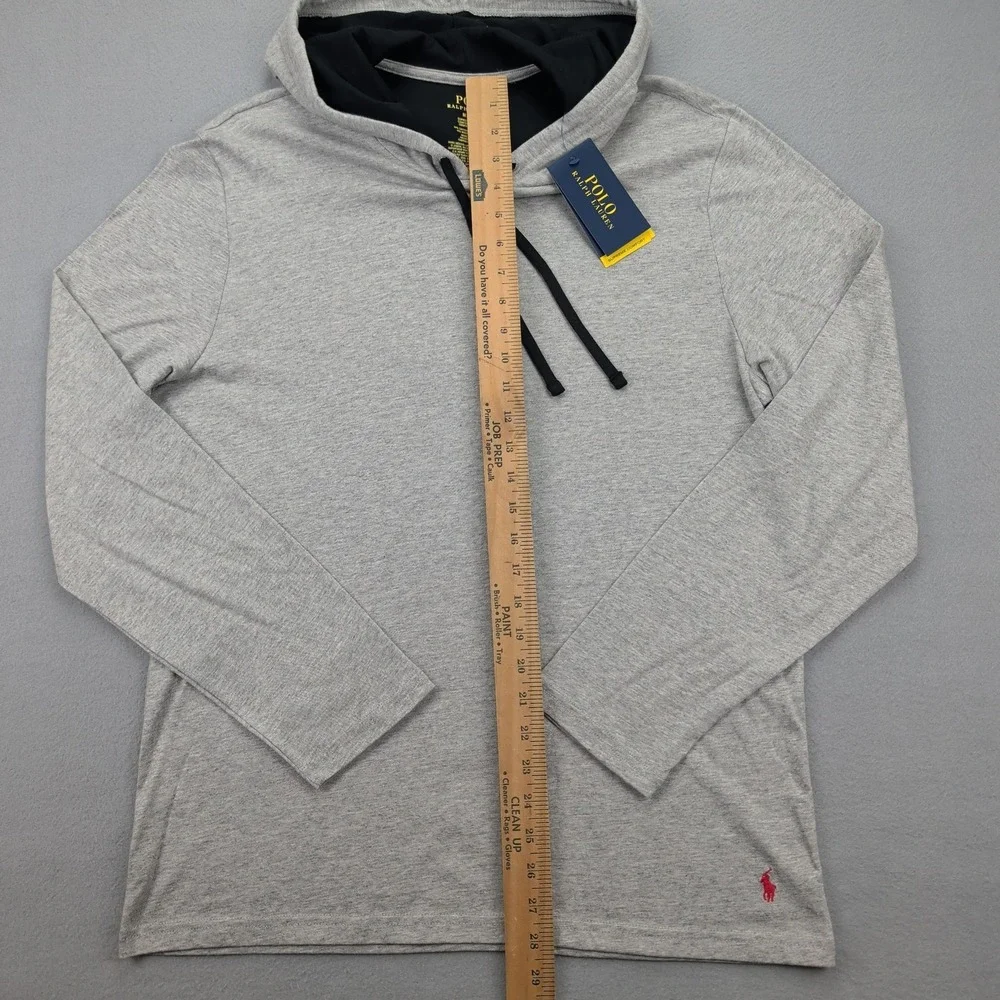 Polo Ralph Lauren Hoodie Mens Medium Gray‎ Supreme Comfort Lightweight Pullover